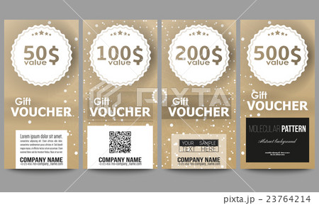 Set of modern gift voucher templates. Abstract 23764214