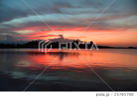 伊佐沼の夕焼け 伊佐沼の夕焼け 23765700
