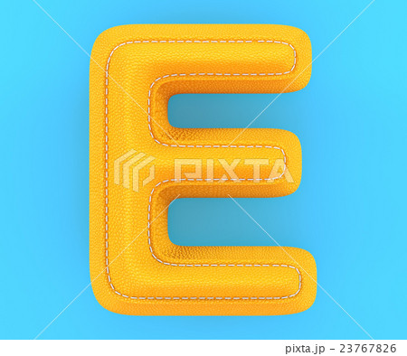 Leather yellow texture letter E 23767826