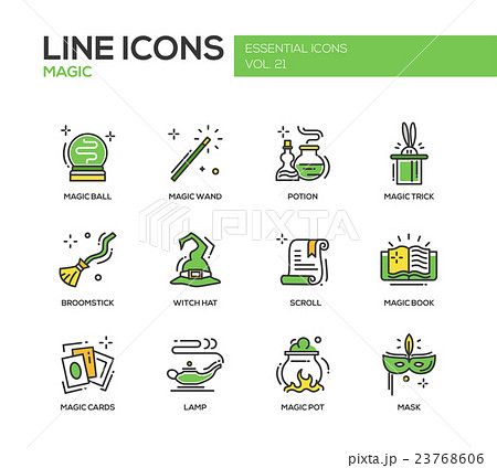 Magic - line design icons set 23768606
