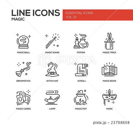 Magic - line design icons set 23768608