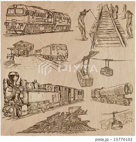 transport pack - hand drawn vector illustrations 23770102