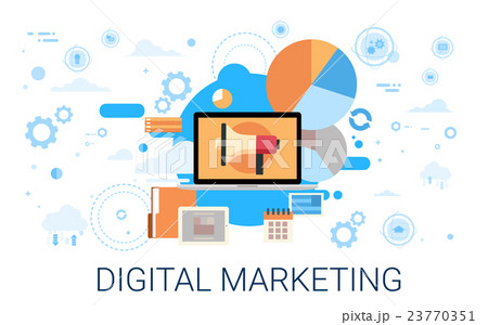 Digital Marketing Laptop Business Megaphone Device 23770351