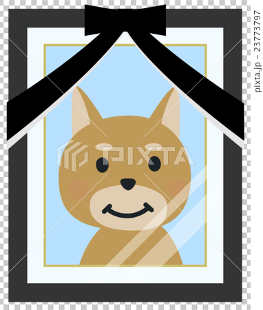 ペットの遺影写真 犬のイラスト素材