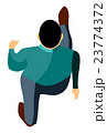 Illustration of a man walking - Aerial view 23774372