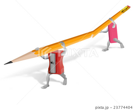 Help concept - sharpener eraser pencil isolated 23774404