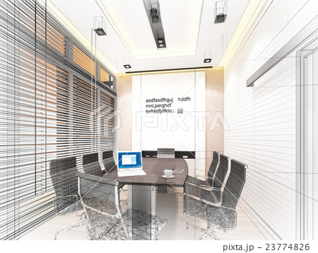 sketch design of interior conference room,  23774826