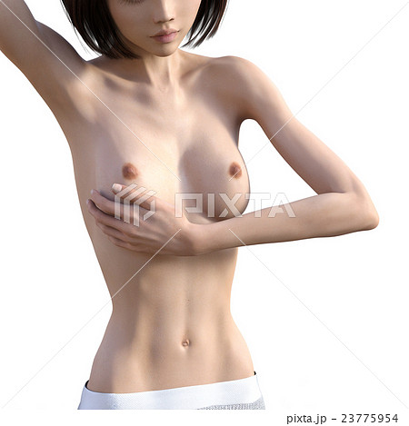 乳がん触診　自己検診　perming3DCGイラスト素材 23775954