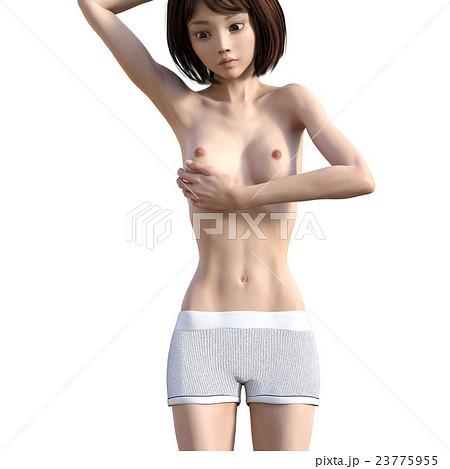 乳がん触診　自己検診　perming3DCGイラスト素材 23775955