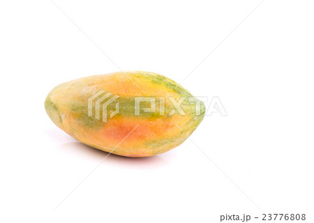 Yellow papaya fruit isolated on white background 23776808