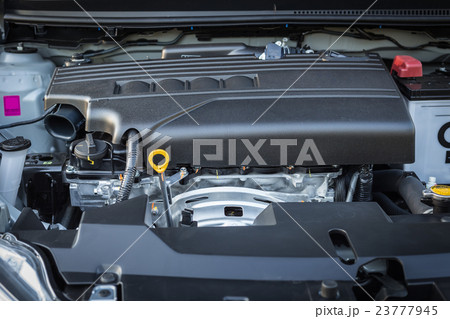 Detail of new car engine 23777945