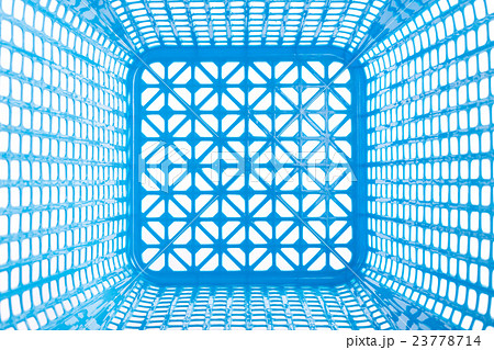 Texture inside of empty blue plastic basket isolated on white Texture inside of empty blue plastic basket isolated on white 23778714