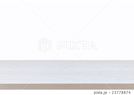 Empty top of wooden table or counter isolated on white background Empty top of wooden table or counter isolated on white background 23778874