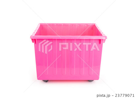 Empty pink plastic box isolated on white Empty pink plastic box isolated on white 23779071