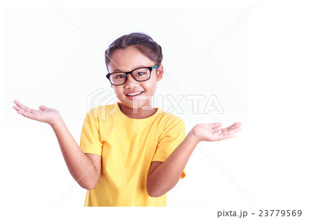 Portrait of young Asian girl wear glasses isolated on white Portrait of young Asian girl wear glasses isolated on white 23779569