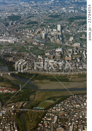 相模川上空から海老名駅方向を空撮 23784054
