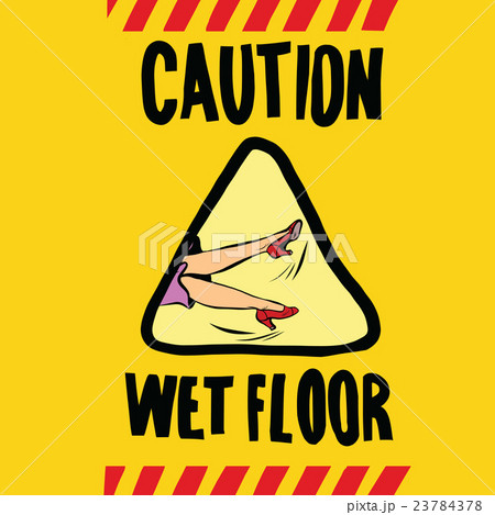 caution wet floor female feet caution wet floor female feet 23784378