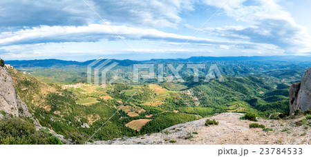 Panorama of green mountains 23784533