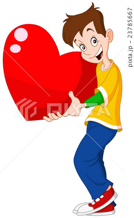 Teenager holding heart valentine 23785667