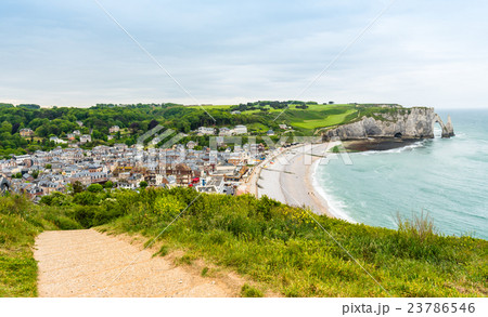 View to Etretat, France from above 23786546
