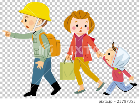 Earthquake temporary evacuation - Stock Illustration [23787353] - PIXTA