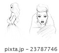 Black and White Sketch of Two Fashion Woman 23787746