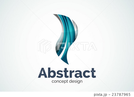 Abstract wave logo template, smooth motion concept 23787965
