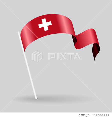 Swiss wavy flag. Vector illustration. 23788114
