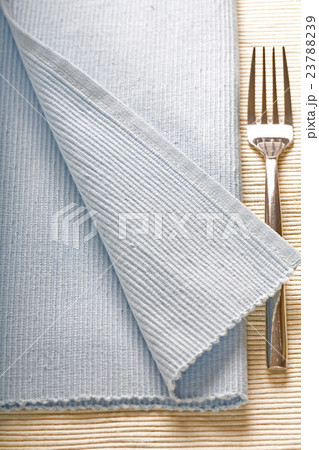 fork on blue napkin 23788239