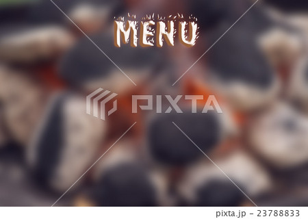 blur background of charcoal briquettes with letter 23788833