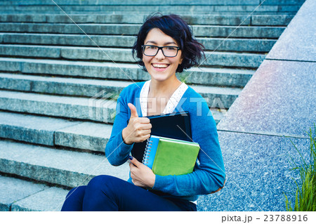 Young student with laptop. Online studying 23788916