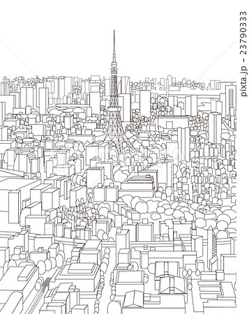 東京 街並みイラスト 俯瞰のイラスト素材 23790333 Pixta