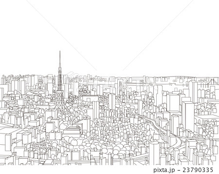 東京 街並みイラスト 俯瞰のイラスト素材 23790335 Pixta