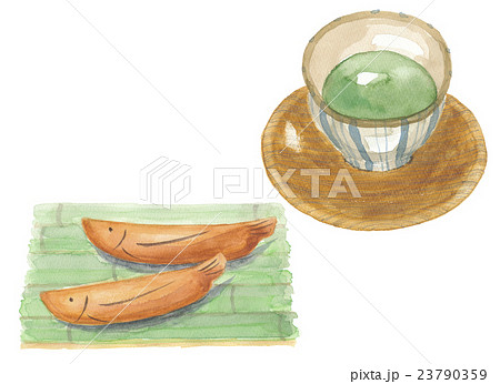 緑茶と和菓子　鮎 23790359