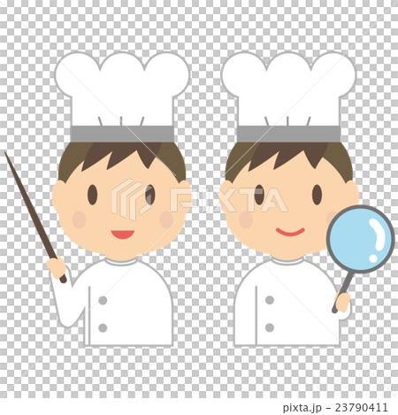 かわいいシェフ コック 料理人 上半身 男性のイラスト素材