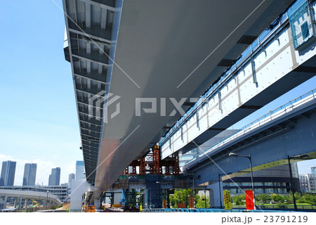 首都高速晴海線晴海料金所付近建設中 2016年7月下旬 23791219