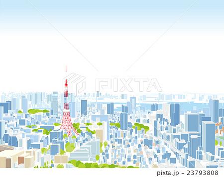 東京 街並みイラスト 俯瞰のイラスト素材 23793808 Pixta