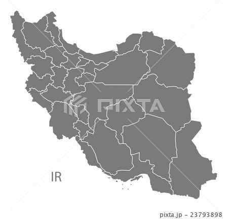 Iran provinces Map grey 23793898