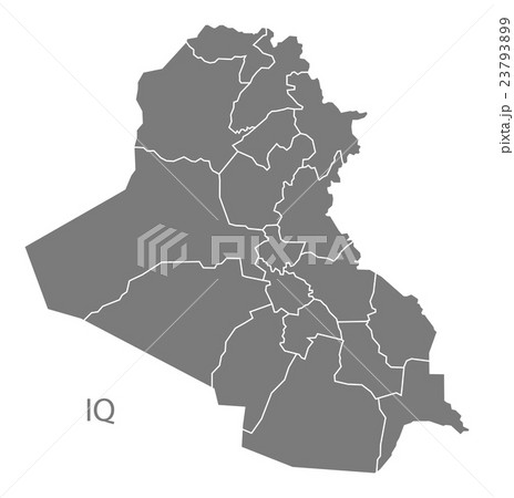 Iraq governorates Map grey Iraq governorates Map grey 23793899