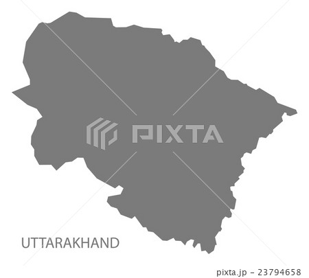 Uttarakhand India Map grey 23794658