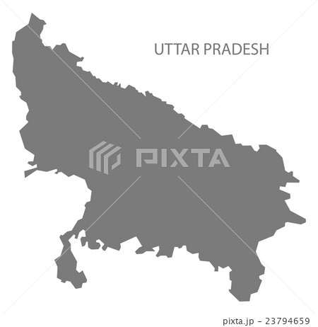 Uttar Pradesh India Map grey 23794659