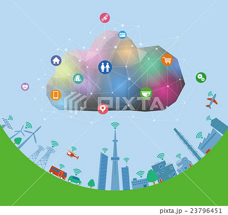 CPS(Cyber-Physical System)イメージイラスト CPS(Cyber-Physical System)イメージイラスト 23796451