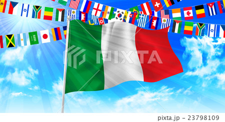 イタリア 国旗 空 背景 のイラスト素材