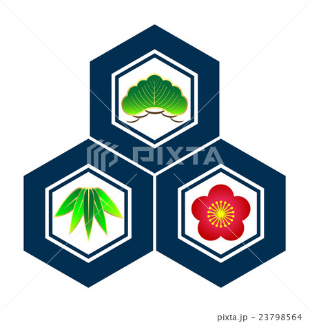 松竹梅 三つ盛亀甲 23798564