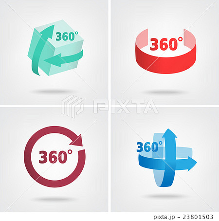 Angle 360 degrees sign icons 23801503