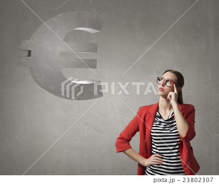 Woman with arms crossed on chest . Mixed media 23802307