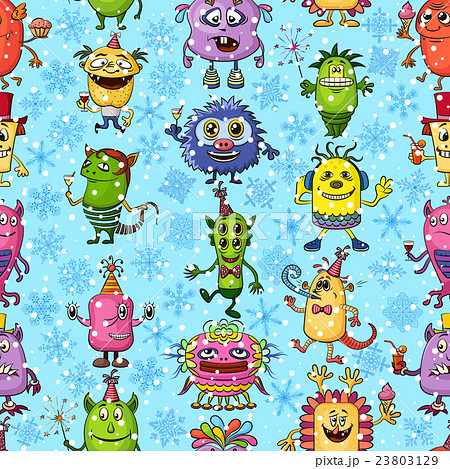 Christmas Monsters Seamless 23803129