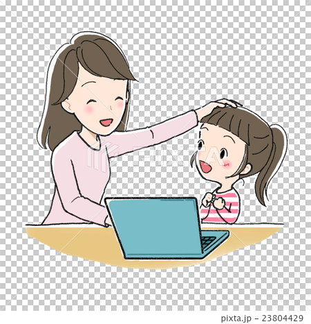 I learned a girl and a girl studying at a computer 23804429