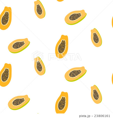 Orange papaya on white seamless pattern. 23806161