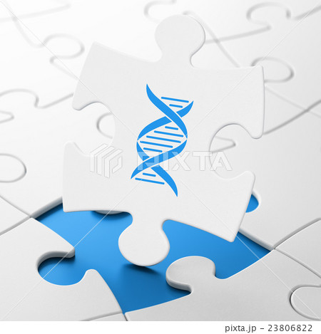 Science concept: DNA on puzzle background 23806822